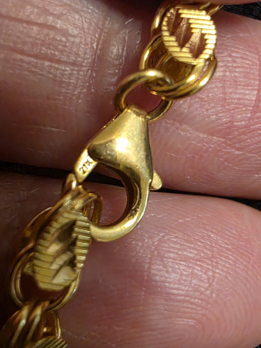 21k Gold Damascus Chain W/ Stamp 21k Not Plated Almost 13grams 16" - Picture 8 of 14